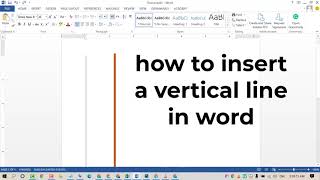 How to Insert a Vertical Line in Word [upl. by Bal533]