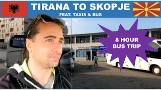 Travel from TIRANA Albania to SKOPJE North Macedonia [upl. by Nywroc649]