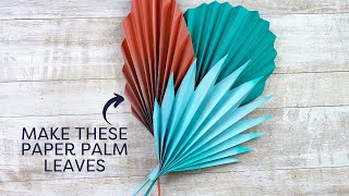 Easy Paper Palm Leaves  How To Make DIY Paper Leaves [upl. by Giuliana]