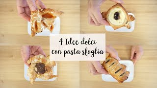 4 RICETTE DOLCI CON PASTA SFOGLIA  Natalia Cattelani [upl. by Florian]