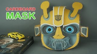 BigStransforming 12  Cute Bumblebee Mask out of Cardboard available template [upl. by Kcirdez965]