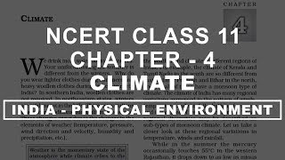 Climate  Chapter 4 Geography NCERT class 11 [upl. by Betz]