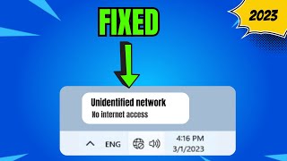 How to FIX quotUNIDENTIFIED NETWORKquot No Internet Access Windows 1110 [upl. by Aretina]