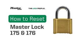 How to Reset Master Lock No 175 and 176 [upl. by Eilyk]