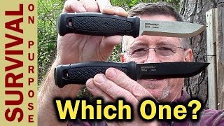 Best Bushcraft Knife  Mora Garberg Carbon vs Stainless [upl. by Aitak]