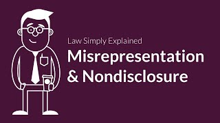 Misrepresentation and Nondisclosure  Contracts  Defenses amp Excuses [upl. by Mandelbaum]