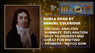 KUBLA KHAN BY Samuel Coleridge  Analysis  Summary [upl. by Pliam526]