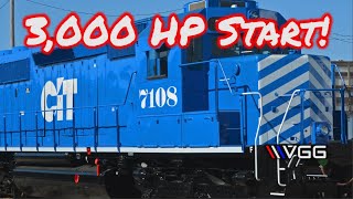 3000 HP Turbo V16 Locomotive Start Up And Tour [upl. by Eveline695]