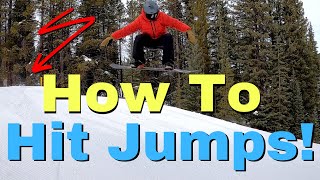 How To Hit Jumps on a Snowboard  Beginners Guide [upl. by Weinberg]