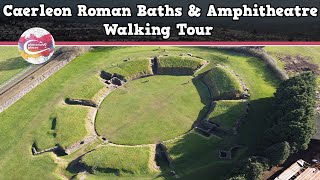 CAERLEON ROMAN BATHS amp AMPHITHEATRE WALES  Walking Tour  Pinned on Places [upl. by Margette]