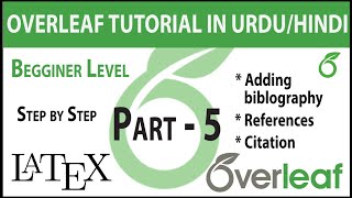 Part  5  References and Citation in OverleafLatex [upl. by Larrie809]