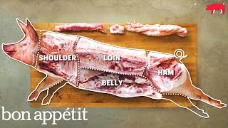 How to Butcher an Entire Pig Every Cut of Pork Explained  Handcrafted  Bon Appetit [upl. by Donnenfeld545]