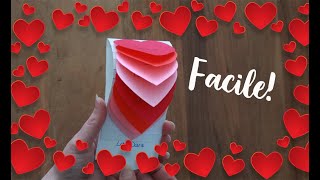 Faire une carte coeur ❤️ Tres facile ❤️ Cascade ❤️ DIY [upl. by Mcdonald69]