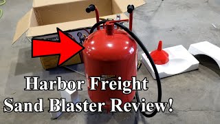 Harbor Freight 110LB Pressurized Abrasive Blaster REVIEW [upl. by Ysac]