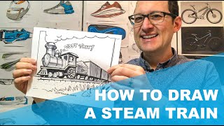 How To Draw a Steam Train [upl. by Naginnarb108]