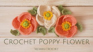 Crochet Poppy Pattern  Moara Crochet [upl. by Evad]