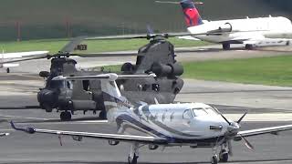 Triple US Army MH47G Chinook 160th SOAR Takeoffs from TriCities Airport KTRI05Oct18 [upl. by Gally]