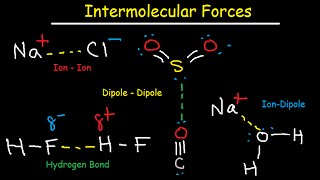 Intermolecular Forces  Hydrogen Bonding DipoleDipole IonDipole London Dispersion Interactions [upl. by Ahsiemal]