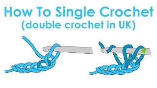 How to Single Crochet Double Crochet in UK  Crochet Lesson 2 [upl. by Birkle]