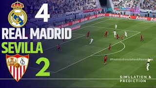 REAL MADRID 42 SEVILLA • Highlights • La Liga 2425  SimulationRecreation [upl. by Issie]