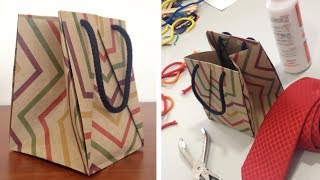 DIY Bolsa de Papel para Regalo craft  Fácil y rápido [upl. by Yotal]