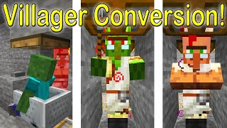 Zombie Villager Conversion  SUPER EASY  Minecraft Tutorial [upl. by Dressel]