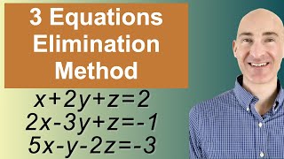 Solving Systems of 3 Equations Elimination [upl. by Ekenna181]