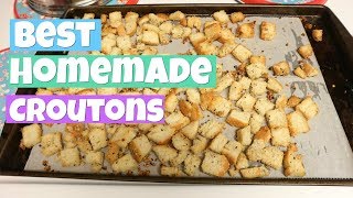 The BEST Homemade Croutons  Use Up Leftover Bread [upl. by Ahsenrac685]