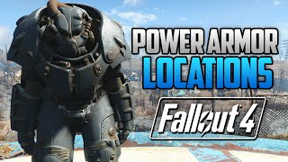 Fallout 4  ALL FULL POWER ARMOR LOCATIONS T45 T51 Raider T60 amp X01 FO4 Power Armor Locations [upl. by Aynotahs331]