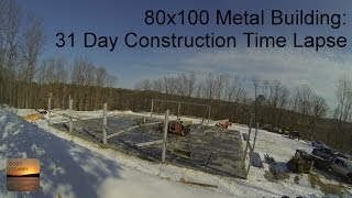 80x100 Metal Building 31 Day Construction Time Lapse [upl. by Guillermo]