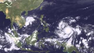 Super Typhoon Haiyan Impacts the Philippines [upl. by Noiraa]