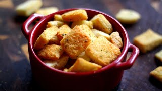 Air Fryer Croutons Recipe 🍞 Only 3 Ingredients [upl. by Cherey]