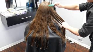 ASMR Hair Brushing Haircut amp Blowdrying Long Wet Hair [upl. by Kariotta]