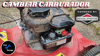 COMO CAMBIAR CARBURADOR CORTACESPED Briggs amp Stratton [upl. by Hareehat]