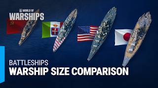 Warship Size Comparison Battleships in World of Warships [upl. by Giselle]