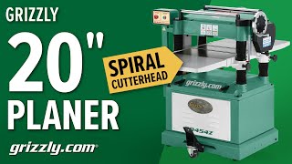 Grizzly 20quot Planer with Spiral Cutterhead  G0454Z [upl. by Bethina]