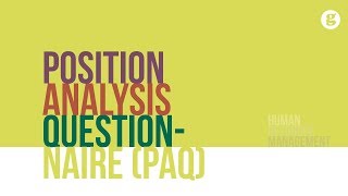 Position Analysis Questionnaire PAQ [upl. by Ahterod]