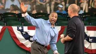 Hall of Fame Shortstop Ozzie Smith demonstrates defensive tactics [upl. by Erdnael219]