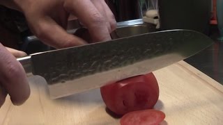 Sakai Takayuki santoku sharpening and stone flattening [upl. by Eicak491]