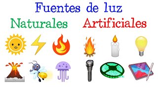 🌞Fuentes de luz Naturales y Artificiales💡  EJEMPLOS  Fácil y Rápido  FÍSICA [upl. by Nur]