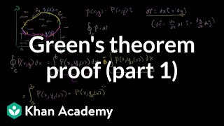 Greens theorem proof part 1  Multivariable Calculus  Khan Academy [upl. by Zolly]