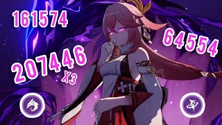 YAE MIKO C0  1 Million damage rotation   Showcase [upl. by Nairbo70]