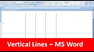 Add Vertical Lines in MS Word [upl. by Arv]