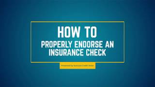 How to Properly Endorse an Insurance Check [upl. by Corabelle349]