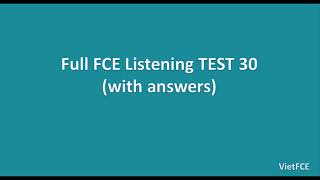 Full B2 First FCE Listening Test 30 [upl. by Kcirrek]