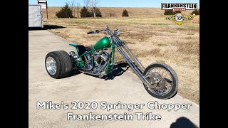 Mikes 2020 Custom Springer Chopper Trike  Frankenstein Trikes  MC Worx [upl. by Itteb]