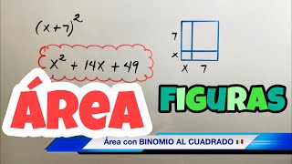 ÁREA DE FIGURAS con Expresiones Algebraicas BINOMIO AL CUADRADO [upl. by Chuch]