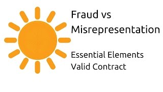 Fraud vs Misrepresentation  Other Essential Elements of a Valid Contract  CA CPT  CS amp CMA [upl. by Inna]