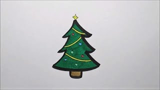 Zo teken je een kerstboom  How to draw a christmas tree [upl. by Adlihtam]