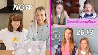 REACTING TO OLD VIDEOS with my sister  sevensupergirls amp more [upl. by Adnohser128]